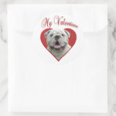 Mijn Bulldog Valentijn Ronde Sticker (Tas)