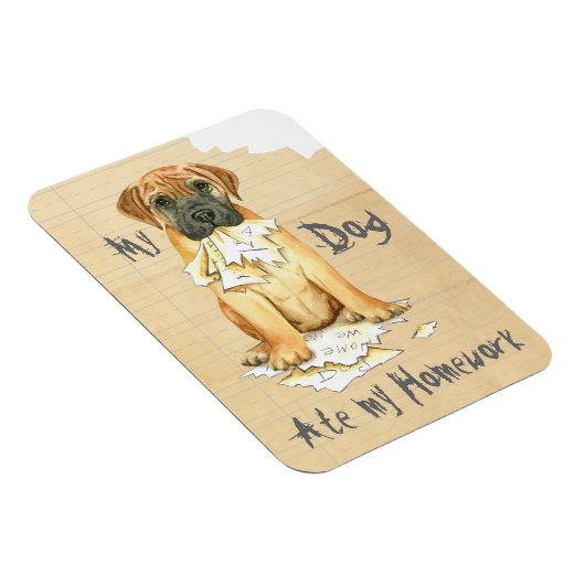 Mijn Bullmastiff Ate Mijn Homework Magneet (Rechterzijde)