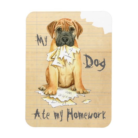 Mijn Bullmastiff Ate Mijn Homework Magneet (Verticaal)