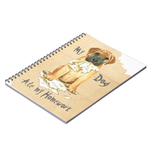 Mijn Bullmastiff Ate Mijn Homework Notitieboek (Linkerzijde)