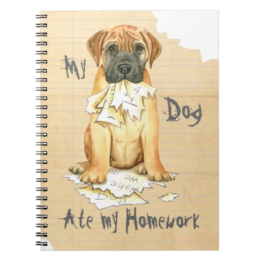 Mijn Bullmastiff Ate Mijn Homework Notitieboek (Voorkant)