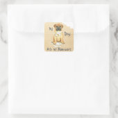 Mijn Bullmastiff Ate Mijn Homework Vierkante Sticker (Tas)