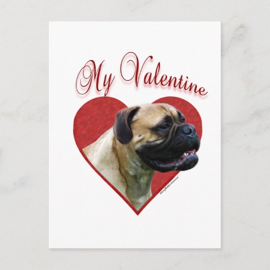Mijn Bullmastiff Valentijn Feestdagenkaart (Voorkant)