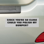 Mijn bumper poetsen? bumpersticker (Op auto)
