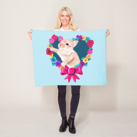 Mijn Bunny Valentijn Fleece Deken (In situ)