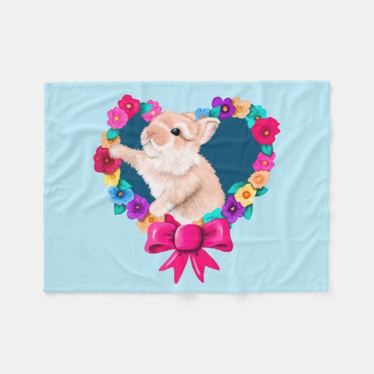 Mijn Bunny Valentijn Fleece Deken (Voorkant (Horizontaal))