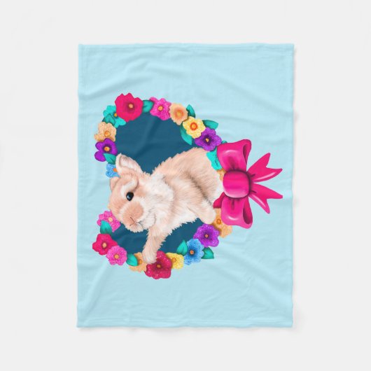 Mijn Bunny Valentijn Fleece Deken (Voorkant)