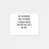 Mijn buren luisteren naar goede muziek of post-it® notes (Voorkant)