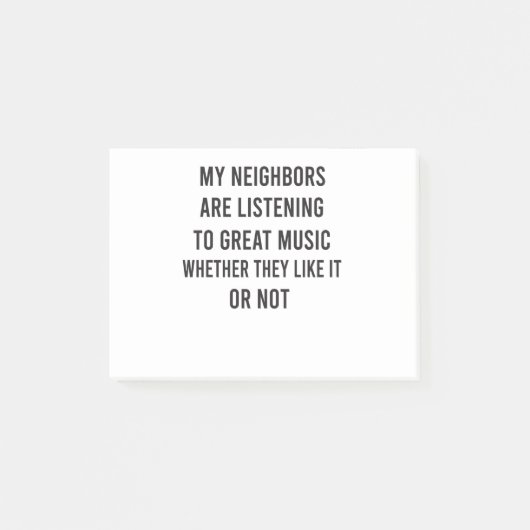 Mijn buren luisteren naar goede muziek of post-it® notes (Voorkant)