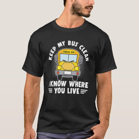 Mijn bus reinigen, autobus-chauffeur, passagiersst t-shirt (Voorkant)