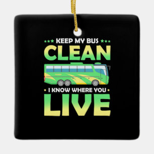 Mijn bus reinigen keramisch ornament