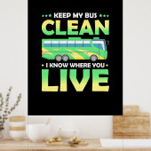 Mijn bus reinigen poster (Keuken)