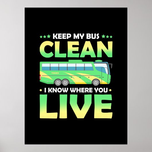 Mijn bus reinigen poster (Voorkant)