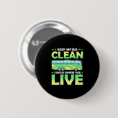 Mijn bus reinigen ronde button 5,7 cm (Voorkant /achterkant)