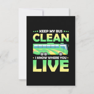 Mijn bus reinigen RSVP kaartje