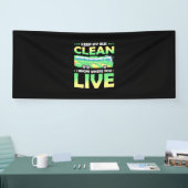 Mijn bus reinigen spandoek (Beurs)