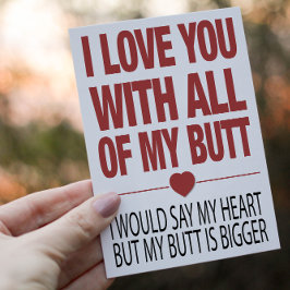 Mijn Butt Funny Valentijnse Typografie Briefkaart