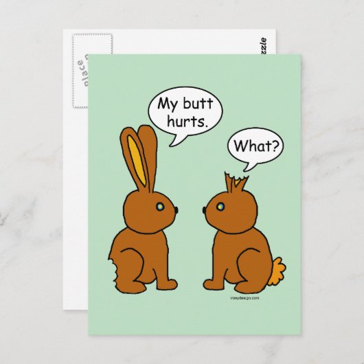 Mijn Butt Hurts. -Wat? Briefkaart (Voorkant / Achterkant)