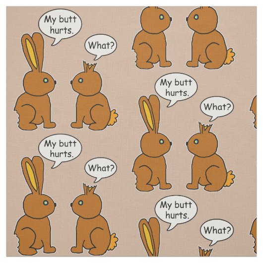 Mijn Butt Hurts. -Wat? Bunny Pattern Stof (Swatch)