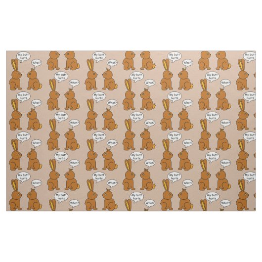 Mijn Butt Hurts. -Wat? Bunny Pattern Stof (Fat Quarter)