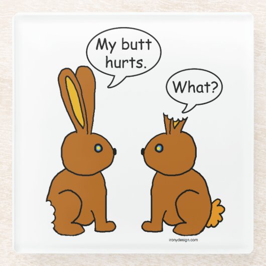 Mijn Butt Hurts. - Wat? Glazen Onderzetter (Voorkant)