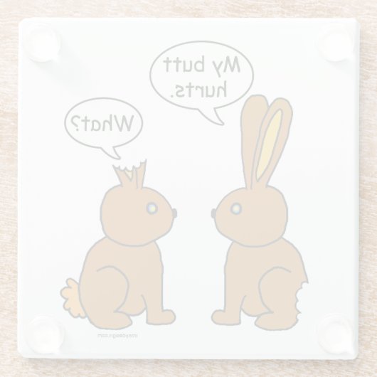 Mijn Butt Hurts. - Wat? Glazen Onderzetter (Achterkant)