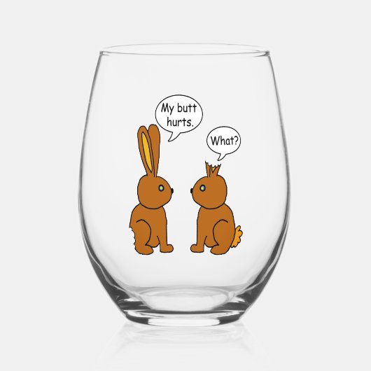 Mijn Butt Hurts. - Wat? Wijnglas Zonder Voet (Voorkant)