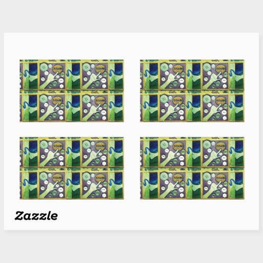 Mijn Button.png Rechthoekige Sticker (Vel)