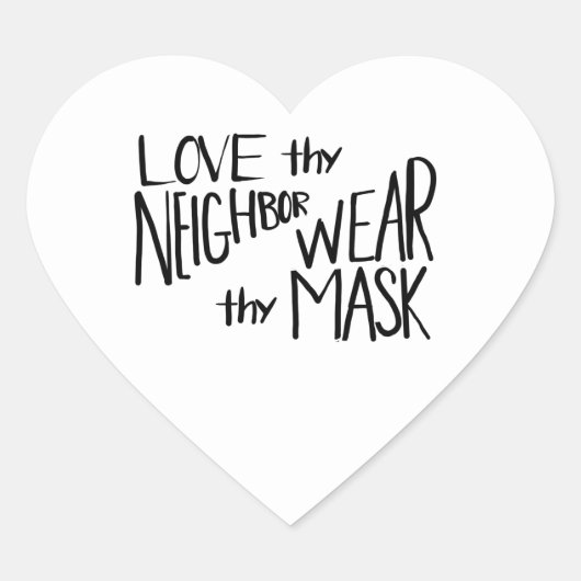 Mijn buurman Draag je masker Hart Sticker (Voorkant)