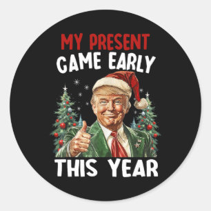 Mijn Cadeau kwam begin dit jaar Santa Trump Christ Ronde Sticker