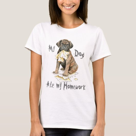 Mijn Cane Corso Ate Mijn thuiswerk T-shirt (Voorkant)