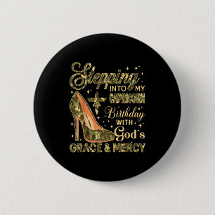 Mijn Capricorn-verjaardag vieren met Gods genade Ronde Button 5,7 Cm