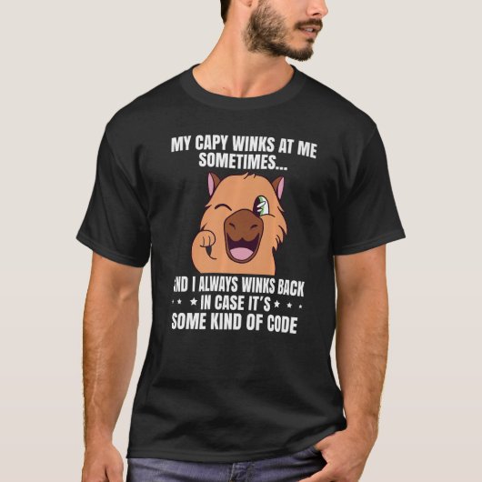 Mijn Capy windt me soms op Funny Capybara Capib T-shirt (Voorkant)