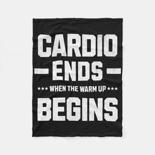 Mijn cardio eindigt wanneer de warming-up begint. fleece deken (Voorkant)