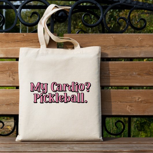 Mijn cardio? Pickleball. Grappige typografie Tote Bag