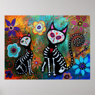 MIJN CATS DIA DE LOS MUERTOS POSTERS