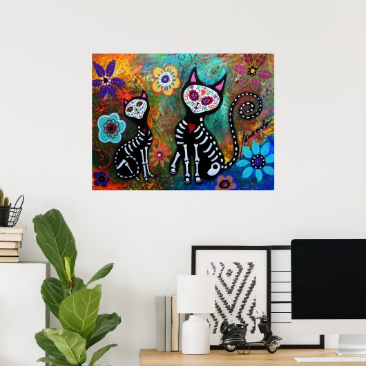MIJN CATS DIA DE LOS MUERTOS POSTERS (Thuiskantoor)