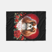Mijn Cavalier is mijn Valentijnshond Moeder en Vad Fleece Deken (Voorkant (Horizontaal))