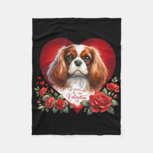 Mijn Cavalier is mijn Valentijnshond Moeder en Vad Fleece Deken