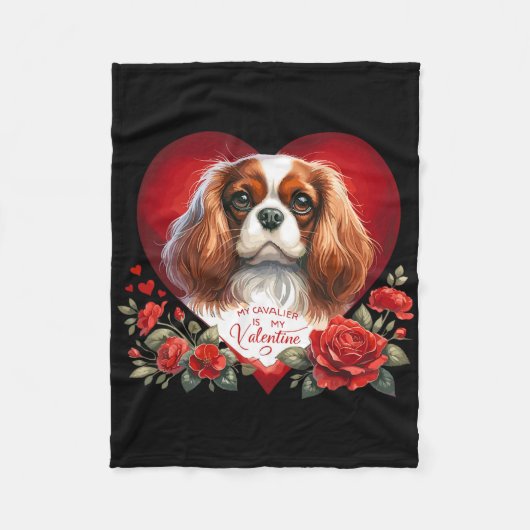 Mijn Cavalier is mijn Valentijnshond Moeder en Vad Fleece Deken (Voorkant)