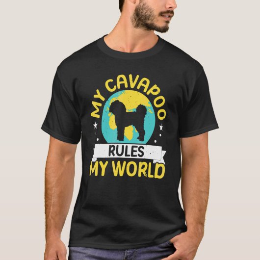 Mijn Cavapoo Beheerst Mijn Wereld Hond Puppy Eigen T-shirt (Voorkant)