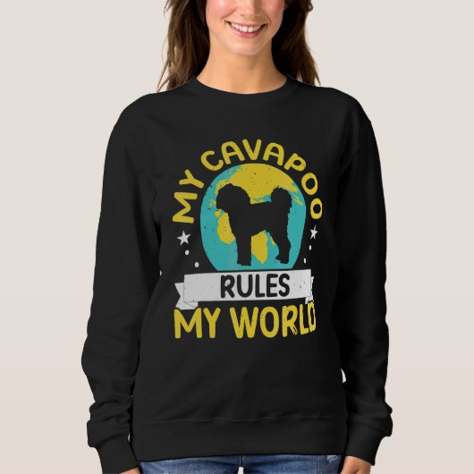 Mijn Cavapoo Heerst Over Mijn Wereld Hond Puppy Ei Trui (Voorkant)