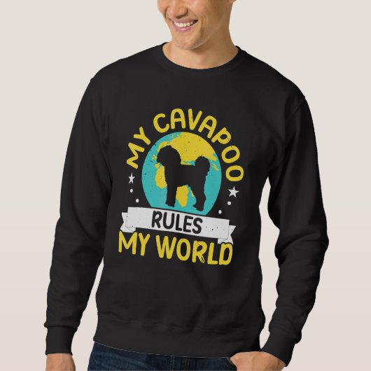 Mijn Cavapoo Heerst Over Mijn Wereld Hond Puppy Ei Trui (Voorkant)