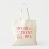 Mijn Cheat Day Roze Cupcake Diet Humor Tote Bag (Voorkant)
