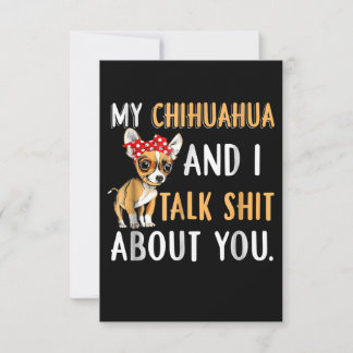 Mijn Chihuahua en ik hebben het over je Hondenlief RSVP Kaartje