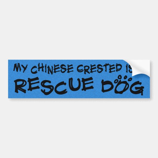 Mijn Chinese Crested is een Reddingshond-Bumpersti Bumpersticker (Voorkant)