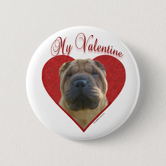 Mijn Chinese Shar-Pei Valentijn Ronde Button 5,7 Cm (Voorkant)