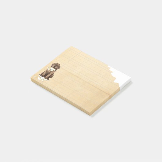 Mijn Chocolade Lab Ate mijn thuiswerk Post-it® Notes (Schuin)