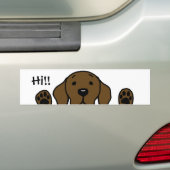 Mijn Chocolade Lab "Hoi!" Bumpersticker (Op auto)