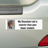 Mijn Chocolade Lab is slimmer dan je eerzame stude Bumpersticker (Op auto)